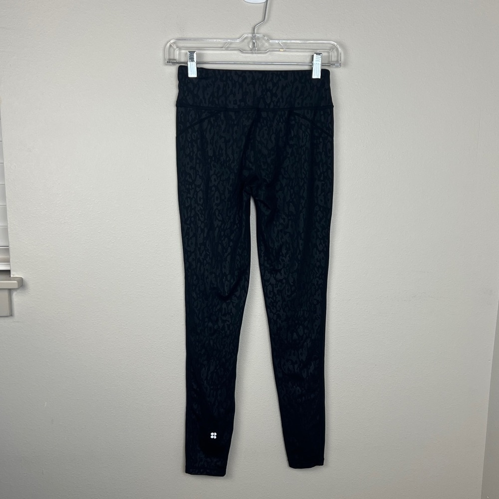 Sweaty Betty All Day Full Length Black Animal Emboss Leggings - Picture 3 of 6